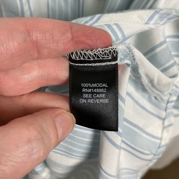 Torrid Blue&White Stripe Harper Popover Blouse Sz.4 - Picture 9 of 12